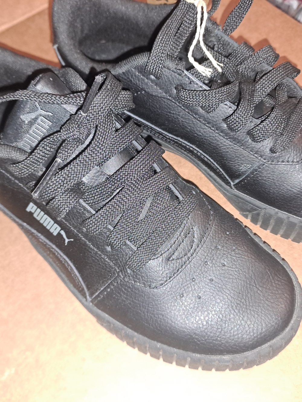 Puma Women's Black Platform Leather Sneakers - Picture 3 of 6